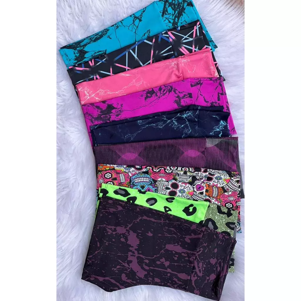 Kit 3 Shortinho Feminino Estampado Premium Meia Coxa Caminhada Academia Yoga Pilates Casual