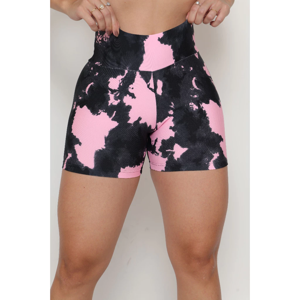 Kit 5 Shorts Curto Estampado Antiodor Academia Feminino Esportivo Fitness Yoga Feminina Cintura Alta