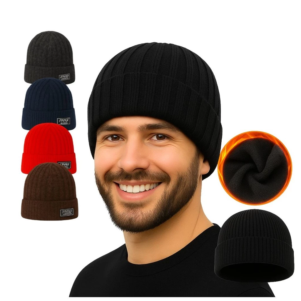 Kit 2 Touca Frio Forrada Lã Quente Masculina Gorro Inverno