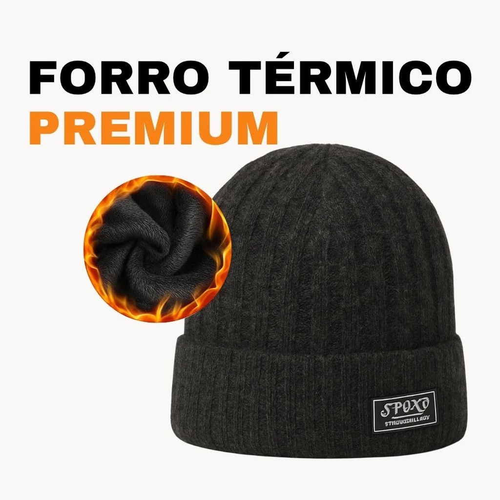 Touca Frio Masculina Forrada Lã Quente Gorro Inverno Aquece