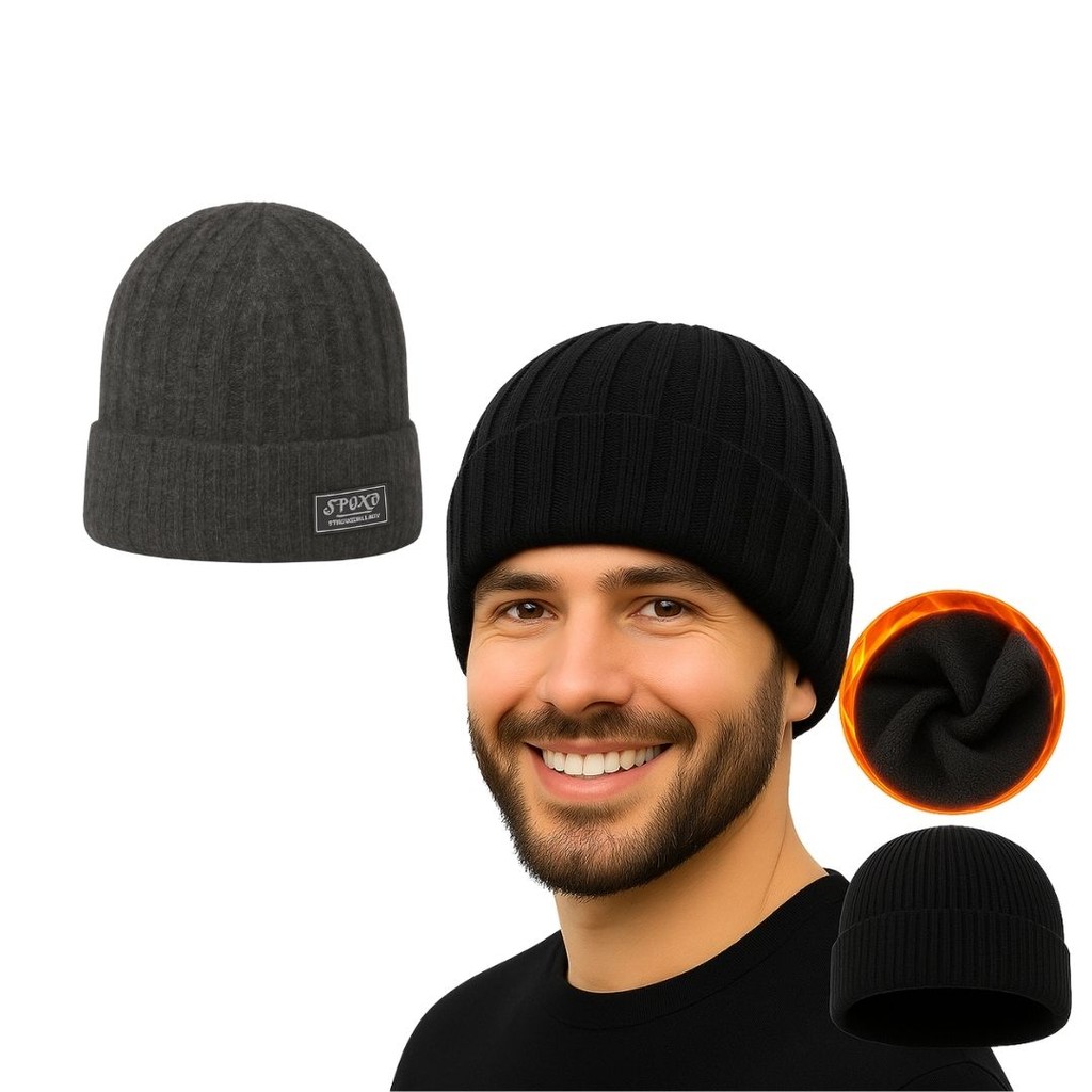 Kit 2 Touca Frio Masculina Forrada Lã Quente Gorro Aquece