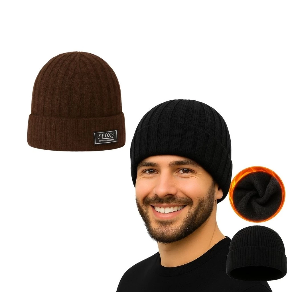 Kit 2 Touca Frio Masculina Forrada Lã Quente Gorro Aquece