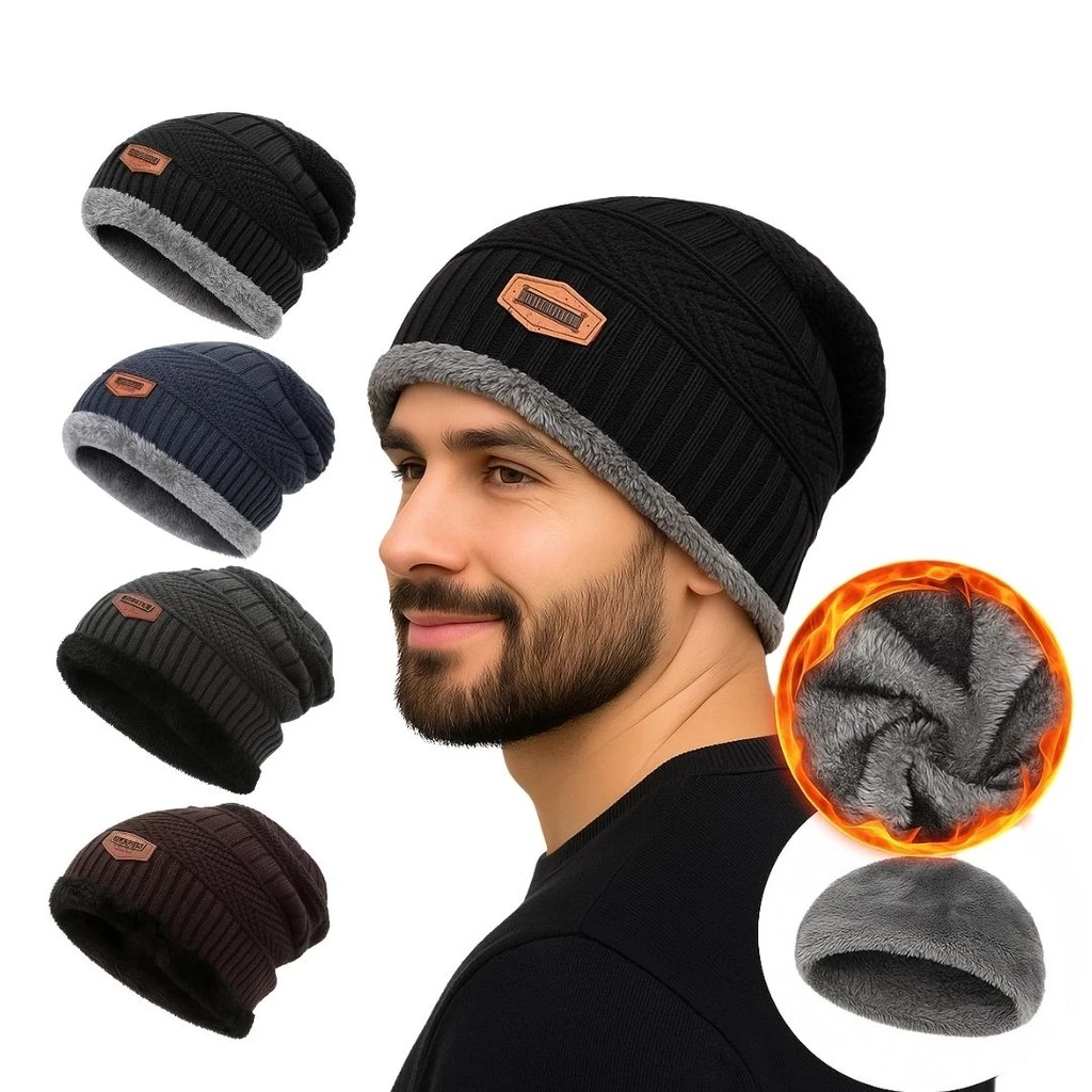 Touca Gorro Forrada Lã Quente Masculino Térmica Inverno Frio