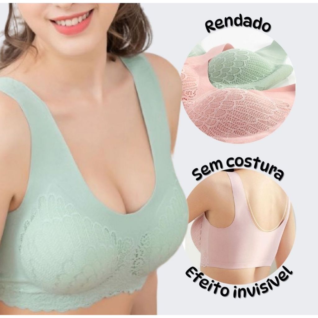 Kit 2 e 3 Sutia Sem Costura Modelagem Confortavel Corte a Laser Top Esportivo