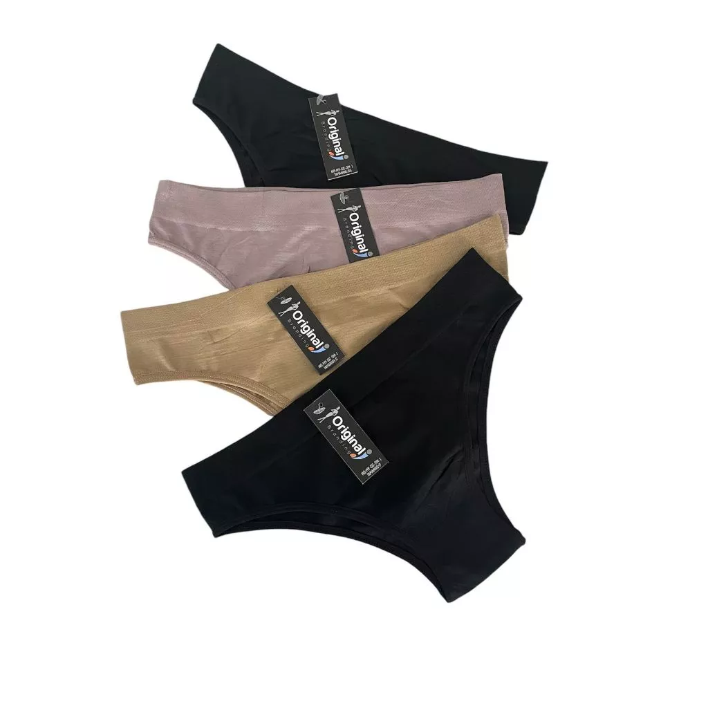 Kit 3 Calcinha Cós Macio Adulto Poliéster Super Conforto Adulto Neutra Não Marca Roupa