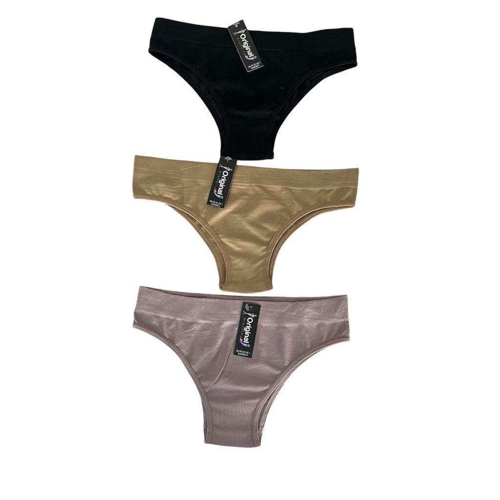 Kit 3 Calcinha Cós Macio Adulto Poliéster Super Conforto Adulto Neutra Não Marca Roupa