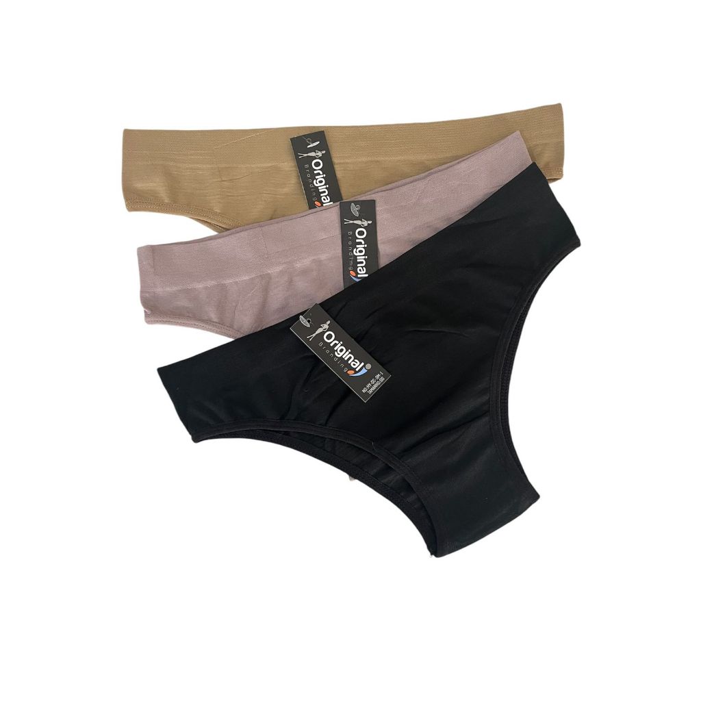 Kit 3 Calcinha Cós Macio Adulto Poliéster Super Conforto Adulto Neutra Não Marca Roupa