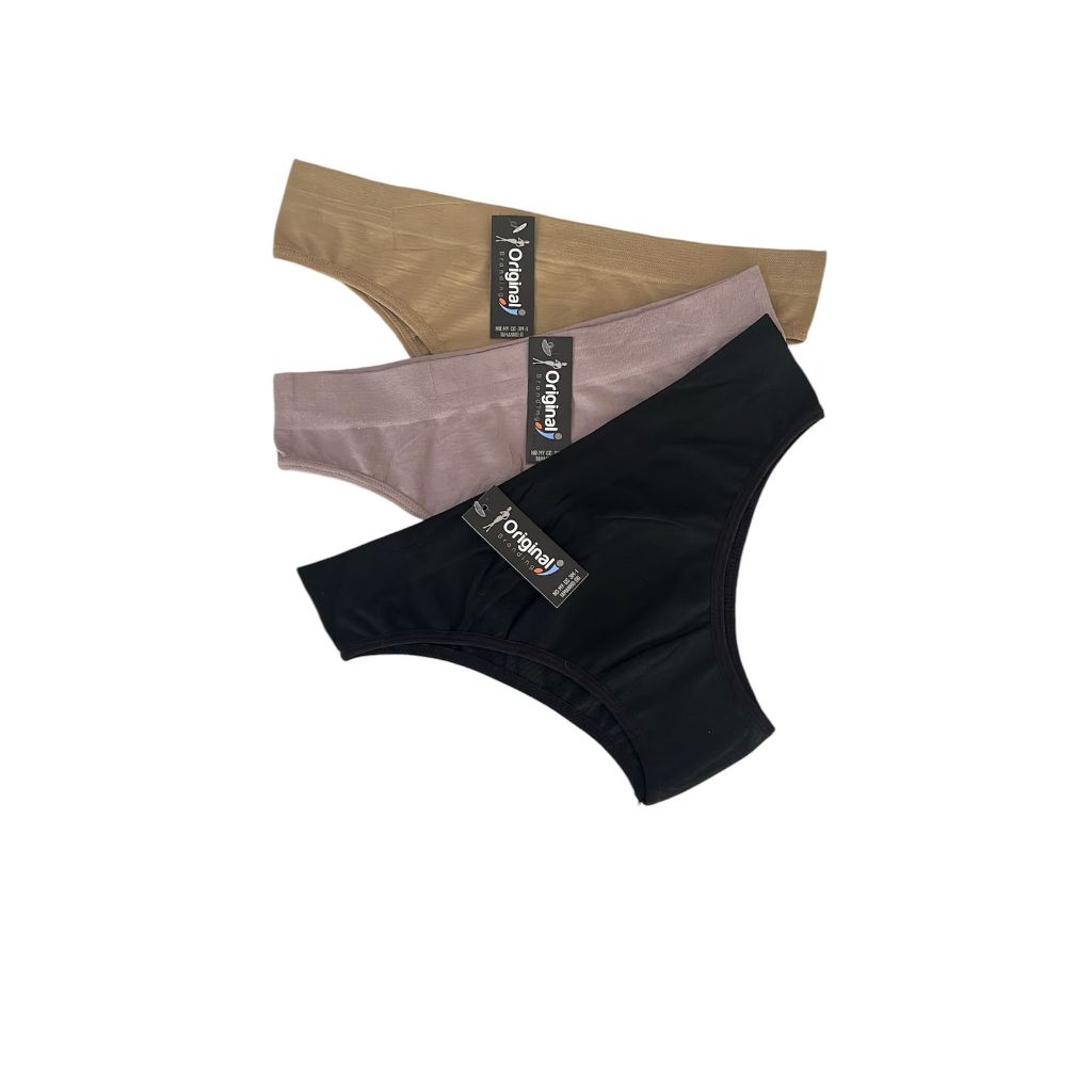 Kit 3 Calcinha Cós Macio Adulto Poliéster Super Conforto Adulto Neutra Não Marca Roupa