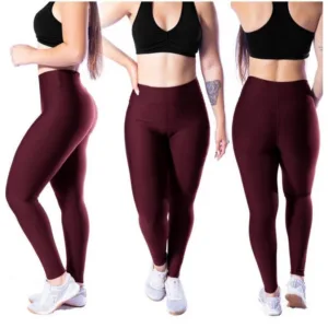 Kit 3 Legging Feminina Cos Alto Calca Suplex Academia Feminino Caminhada Dia a Dia Fitness