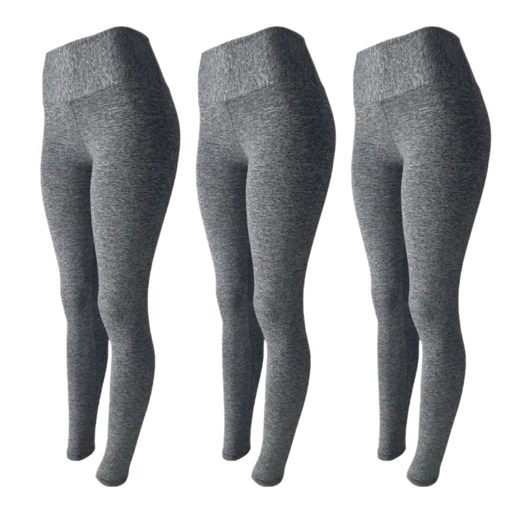 Kit 3 Legging Feminina Suplex Academia Cos Alto Fitness Confortável Esportiva Macia Antiodor