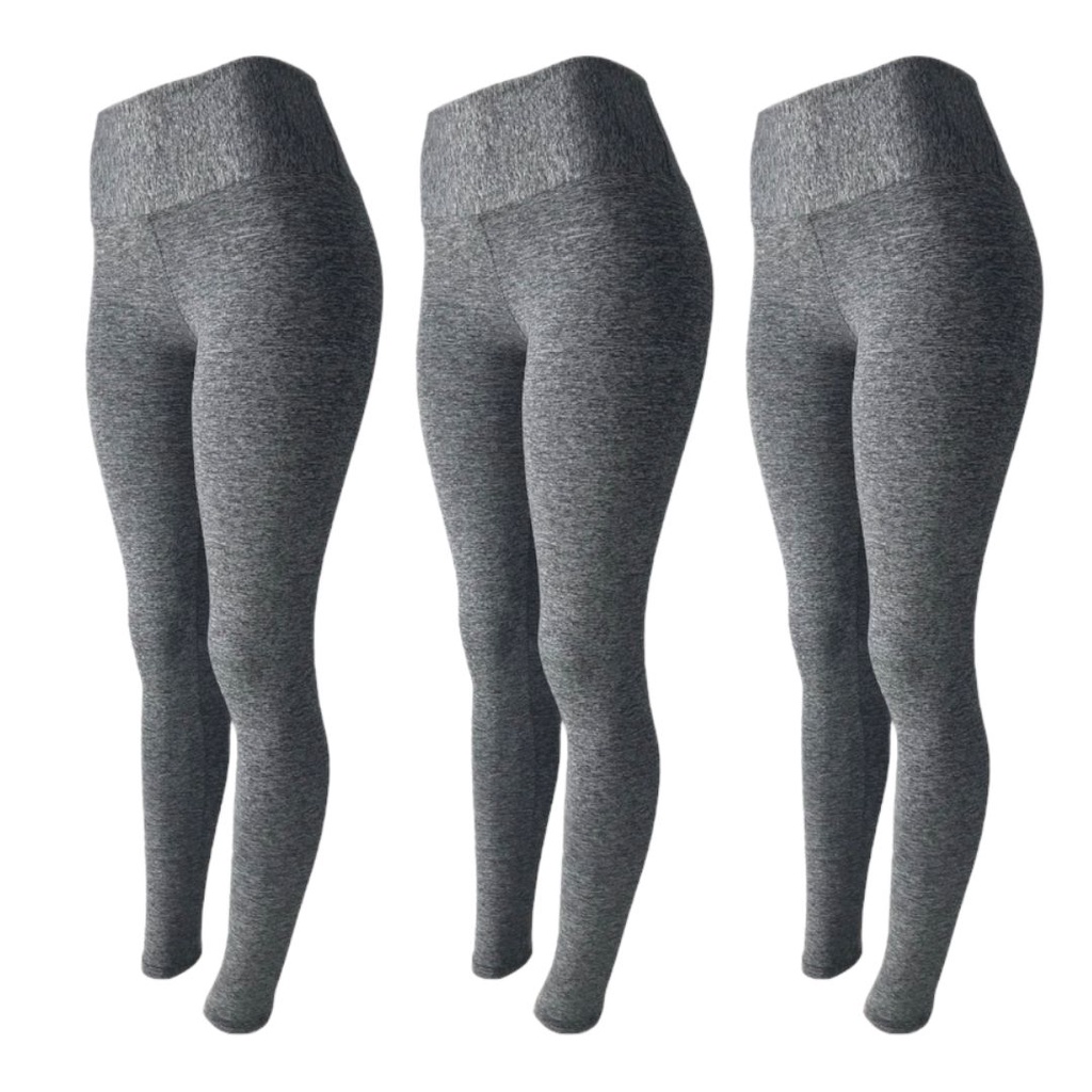 Kit 3 Legging Feminina Suplex Academia Cos Alto Fitness Confortável Esportiva Macia Antiodor