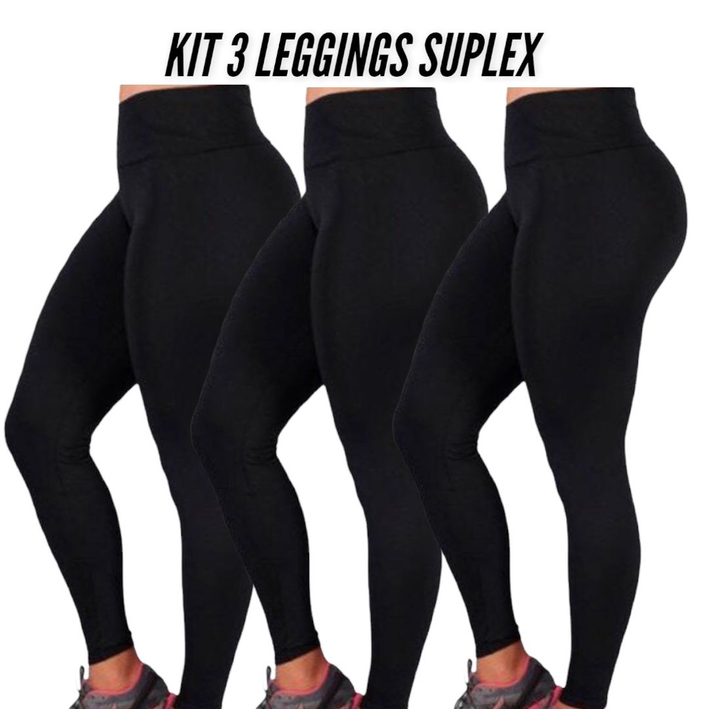 Kit 3 LEG Legging Feminina Calça Academia Antiodor Feminino Fitness Yoga Caminhada Cintura Alta
