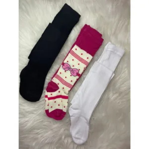 Kit 3 Meias Calca Infantil Menina Bebe Inverno Confortavel 1 ao 12 anos