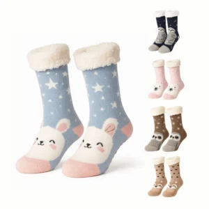 Kit 3 Pares Meia de Inverno Forrada Termica Grossa Quente Estampado 1 ou 2 Pares