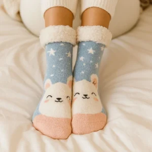 Kit 3 Pares Meia de Inverno Forrada Termica Grossa Quente Estampado 1 ou 2 Pares