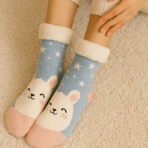 Kit 3 Pares Meia de Inverno Forrada Termica Grossa Quente Estampado 1 ou 2 Pares