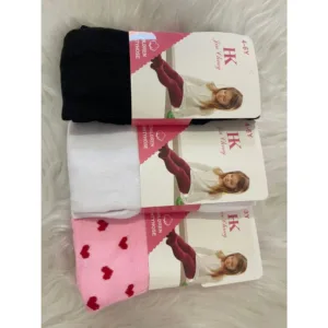 Kit 3 Pares de Meia Calca Infantil Frio Inverno Menina Bebe Branco Preto Estampados
