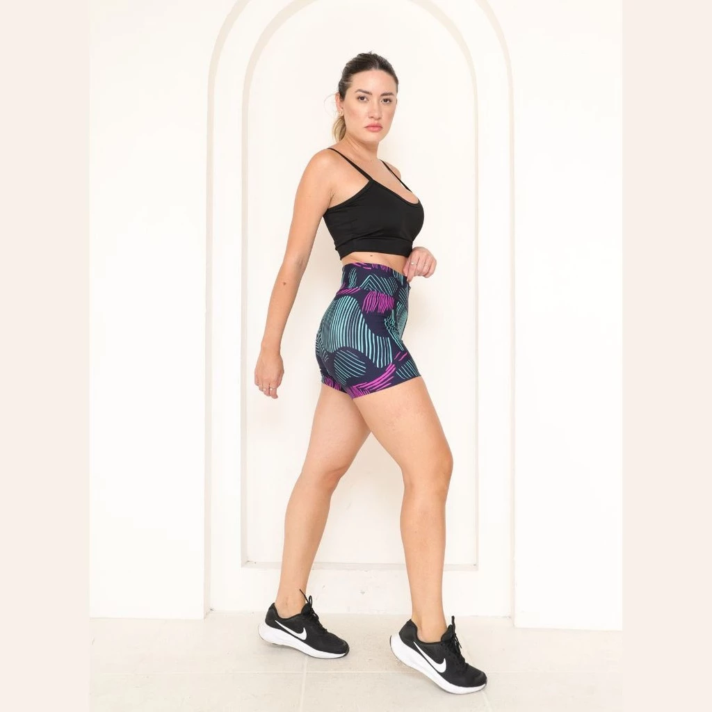 Kit 3 Shorts Estampado Bermuda Feminina Suplex Premium Fit
