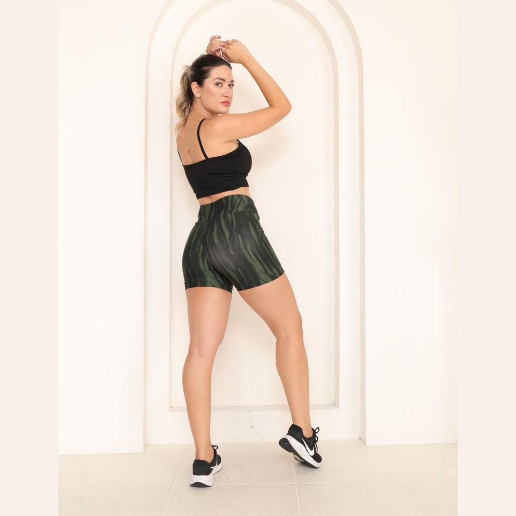 Kit 3 Shorts Estampado Bermuda Feminina Suplex Premium Fit