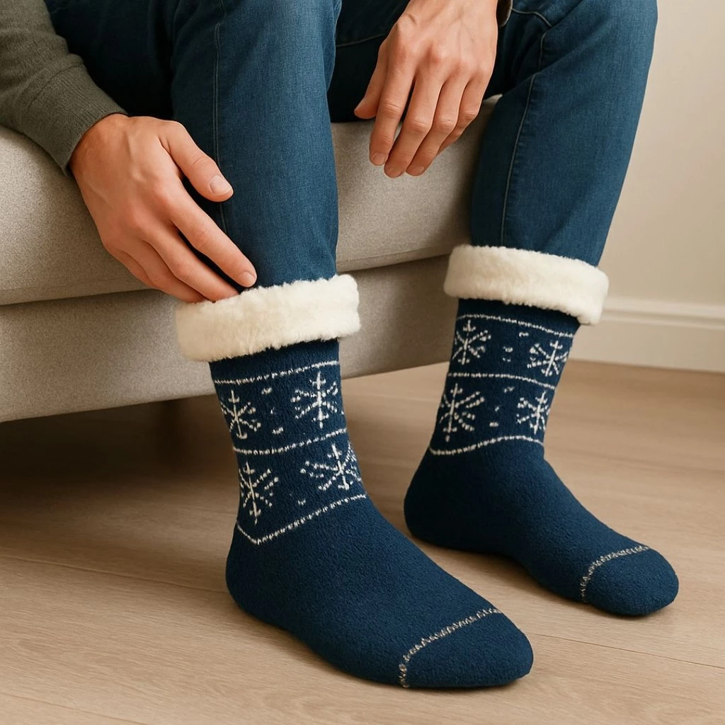 Kit 3 ou 2 Pares Meia de Inverno Masculino Forrada Térmica Grossa Quente 1 Par