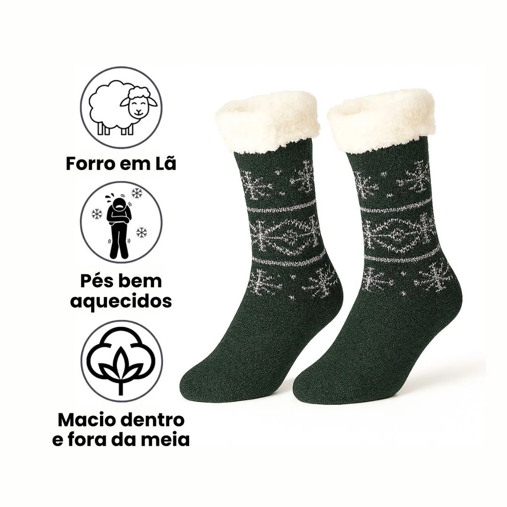 Kit 3 ou 2 Pares Meia de Inverno Masculino Forrada Térmica Grossa Quente 1 Par