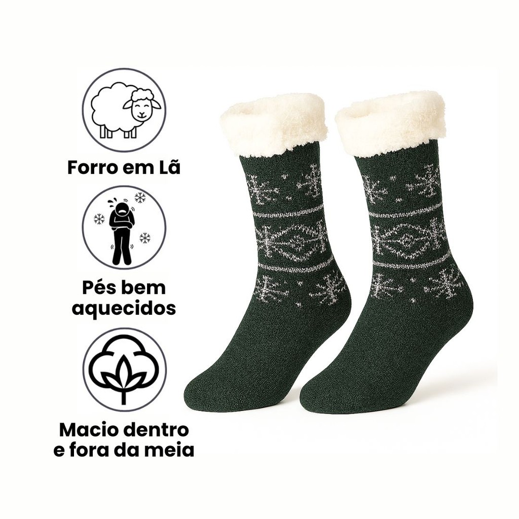 Kit 3 ou 2 Pares Meia de Inverno Masculino Forrada Térmica Grossa Quente 1 Par