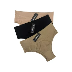 Kit 5 Calcinha Feminina Cos Alto Macio Flexivel e Confortavel Adulto Neutra Nao Marca Roupa