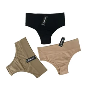 Kit 5 Calcinha Feminina Cos Alto Macio Flexivel e Confortavel Adulto Neutra Nao Marca Roupa