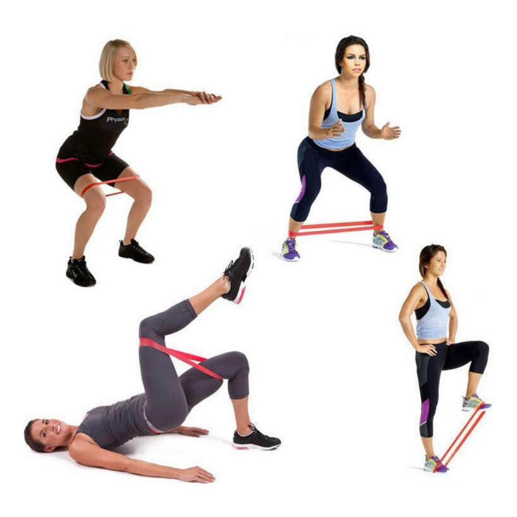 Kit 5 Faixa Elástica para Exercício em Casa Treino Academia Fisioterapia Yoga Multifuncional