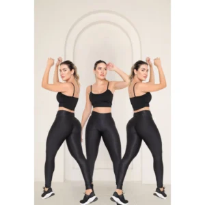 Kit 5 Legging Feminina Calça Suplex Academia Caminhada Confortável PRETO