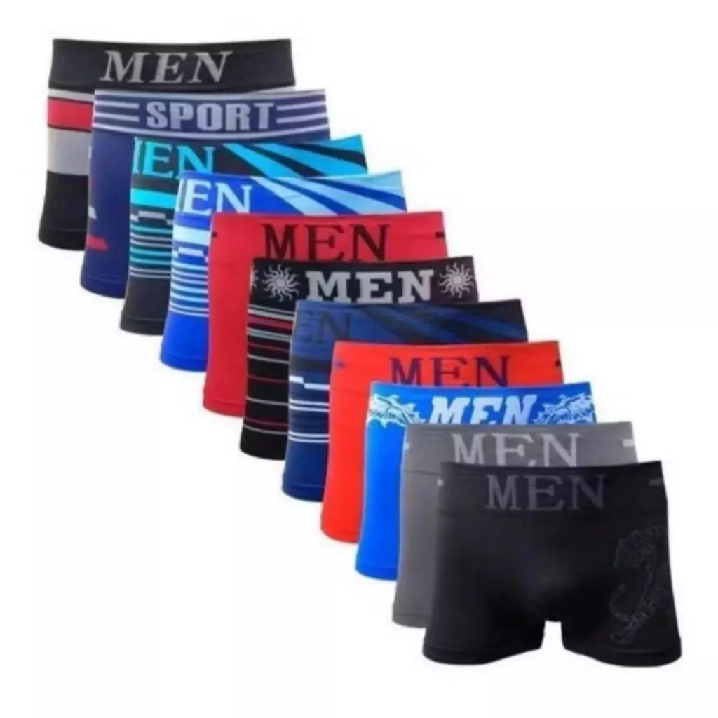 Kit 10 Cuecas Boxer Masculina Adulta Confortável Cores Variadas Pronta Entrega