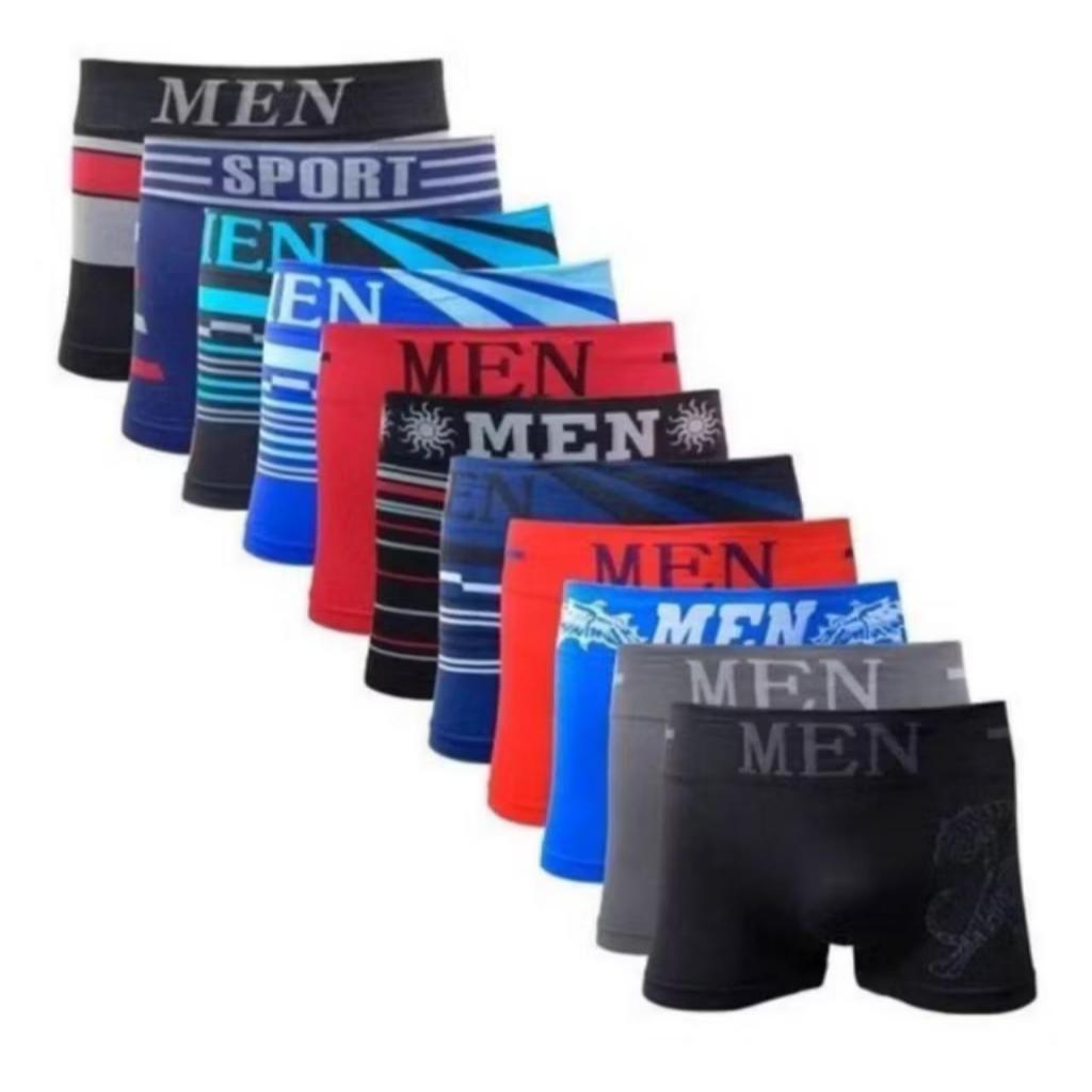 Kit 10 Cuecas Boxer Masculina Adulta Confortável Cores Variadas Pronta Entrega