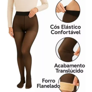 Meia Calca Forrada Termica Translúcida Com Forro Peluciado de La Modelo Slim