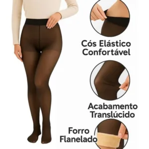 Meia Calca Forrada Termica Translúcida Com Forro Peluciado de La Modelo Slim