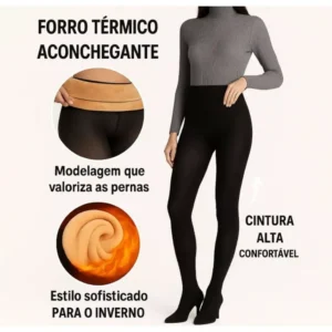 Meia Calca Forrada Termica Translúcida Com Forro Peluciado de La Modelo Slim