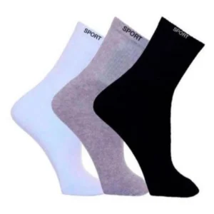 Kit 3 Pares de Meias Cano Alto Longo Masculino Feminino Sports