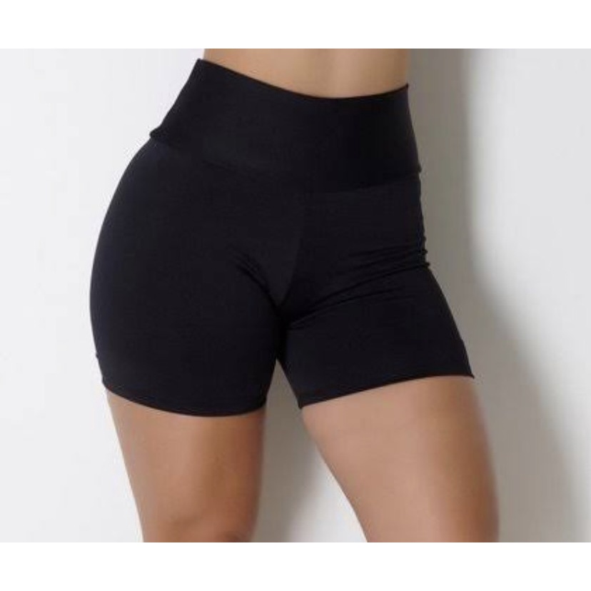 Shortinho Feminina Suplex Fitness Cintura Alta Shorts Academia Yoga Pilates Super Macio Antiodor