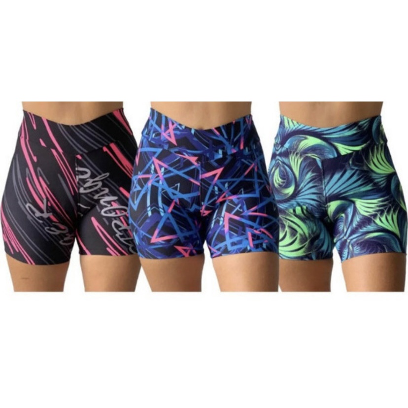 Shortinho Feminina Suplex Fitness Cintura Alta Shorts Academia Yoga Pilates Super Macio Antiodor