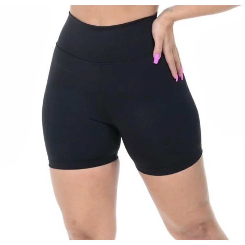 Shortinho Feminina Suplex Fitness Cintura Alta Shorts Academia Yoga Pilates Super Macio Antiodor