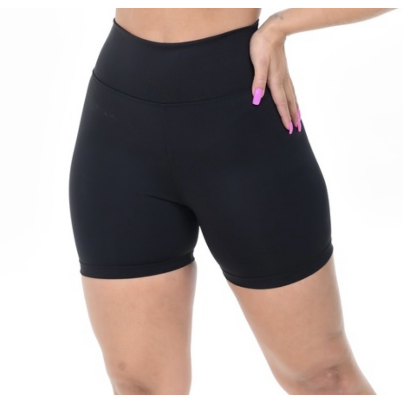 Shortinho Feminina Suplex Fitness Cintura Alta Shorts Academia Yoga Pilates Super Macio Antiodor