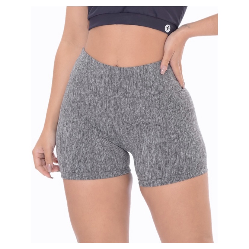 Shortinho Feminina Suplex Fitness Cintura Alta Shorts Academia Yoga Pilates Super Macio Antiodor