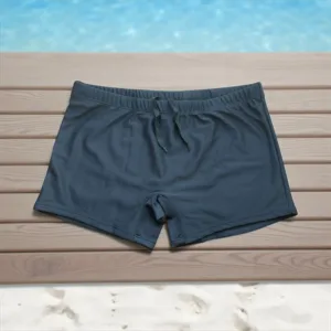 Sunga Masculina Boxer Preta Lisa Adulto Com Cordao E Forro Interno Poliamida Banho Praia Piscina