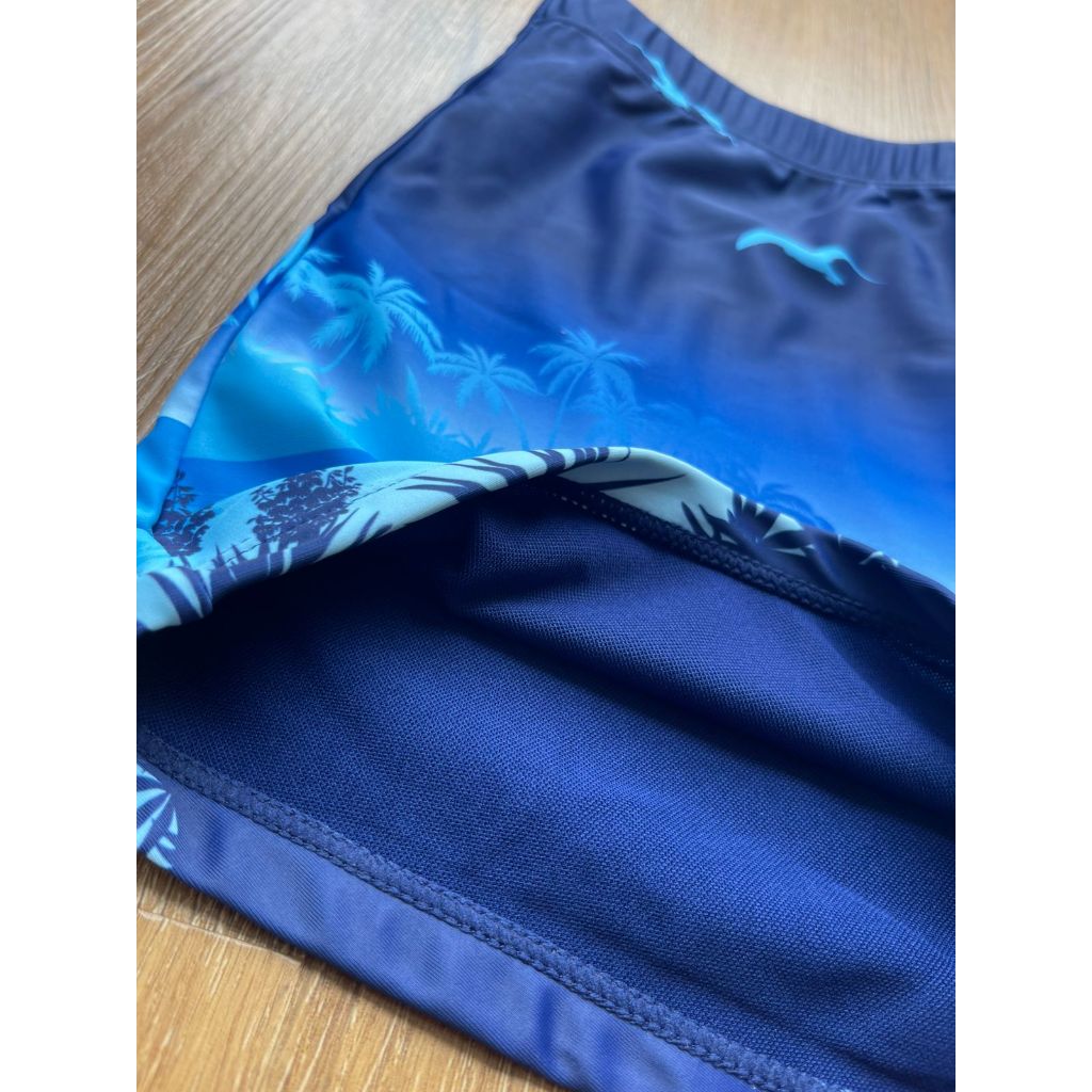 Sunga de Praia Masculina Estampada Coqueiro com Cordão  Forro Confortável Banho Verão Adulto P a GG