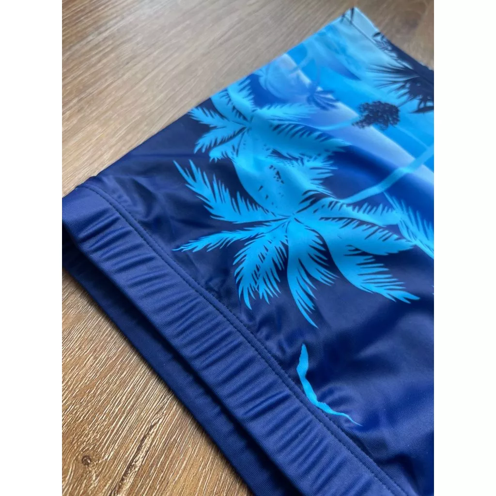 Sunga de Praia Masculina Estampada Coqueiro com Cordão  Forro Confortável Banho Verão Adulto P a GG