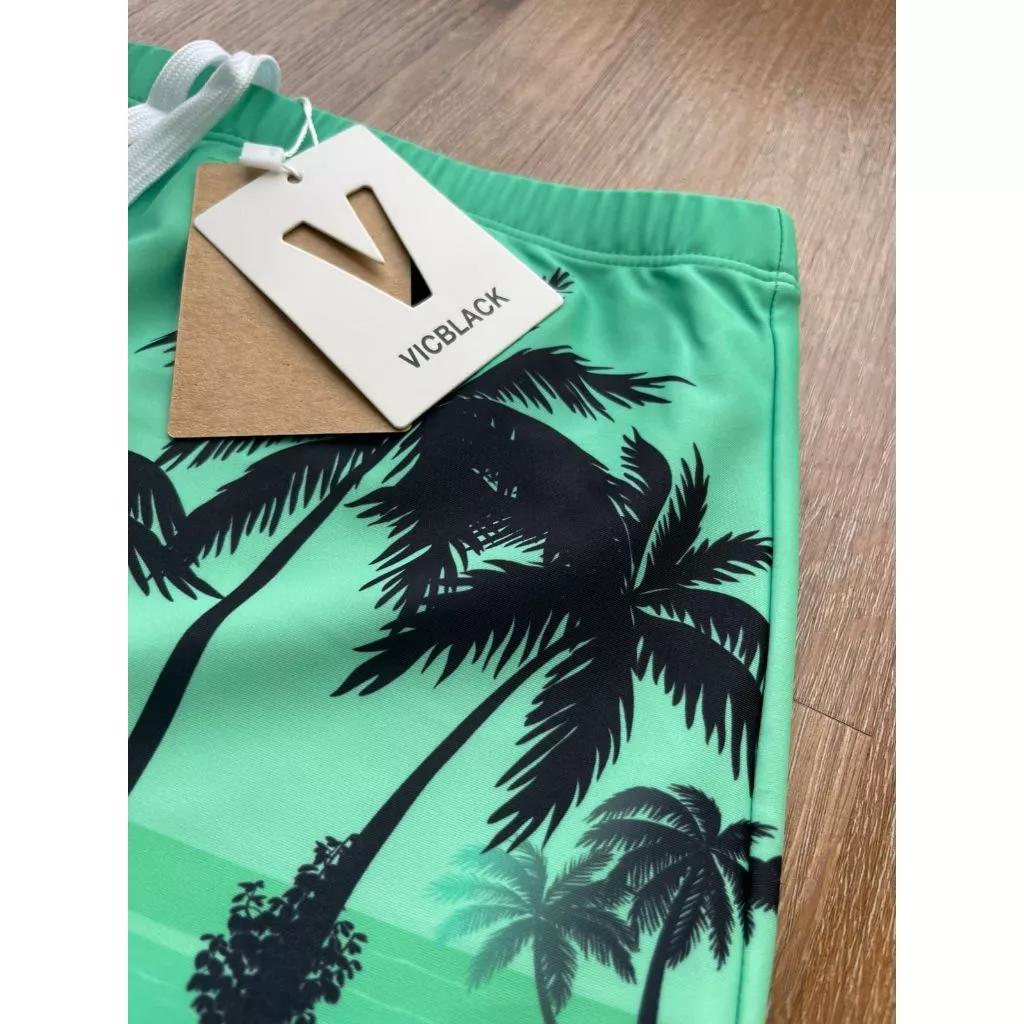 Sunga de Praia Masculina Estampada Coqueiro com Cordão  Forro Confortável Banho Verão Adulto P a GG