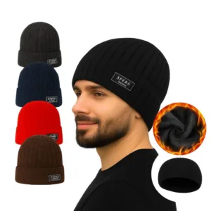 Touca Frio Forrada Lã Quente Unissex Gorro Inverno Aquece